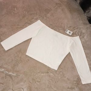 White off the shoulder crop top